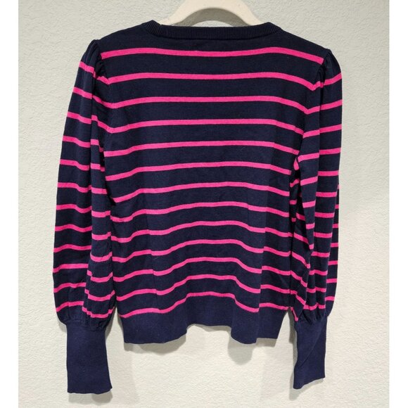 Lauren Ralph Lauren Navy and Pink Striped Sweater - Picture 2 of 8